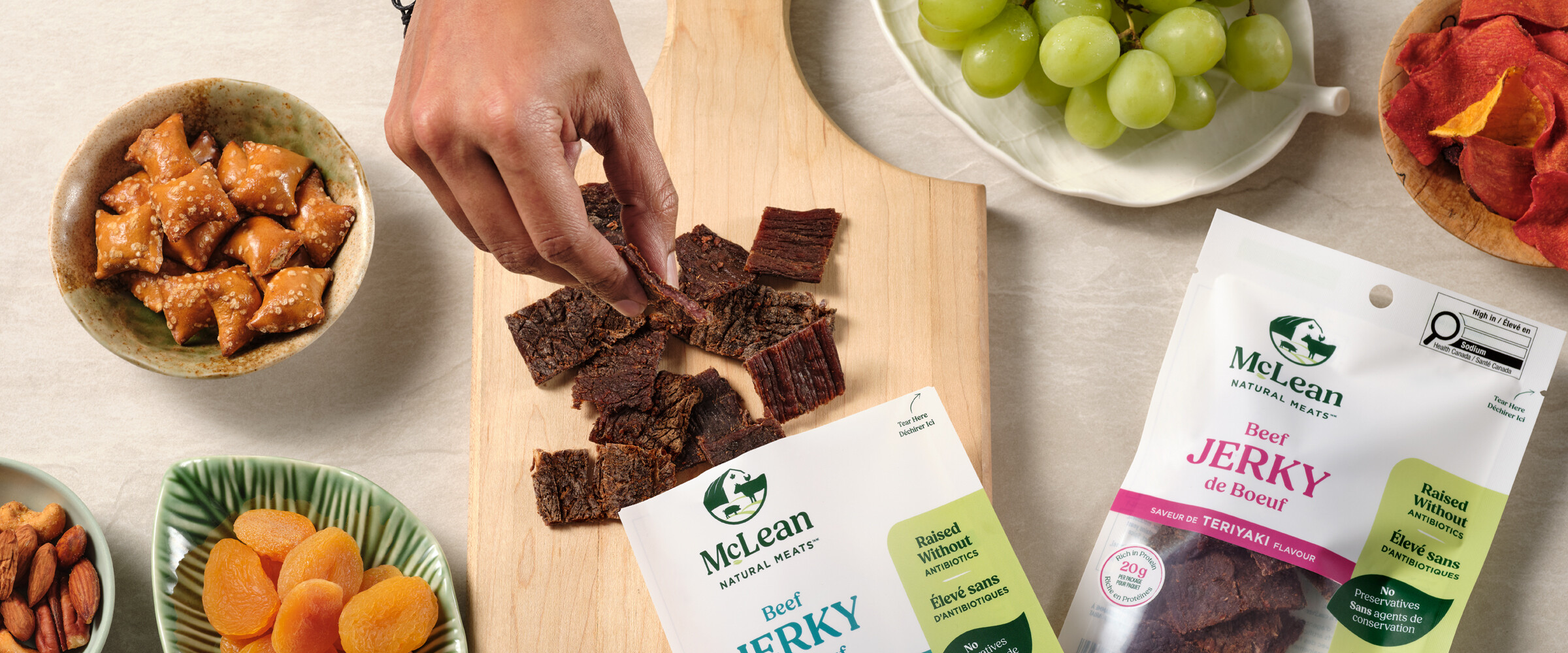Close-up of dried meats.