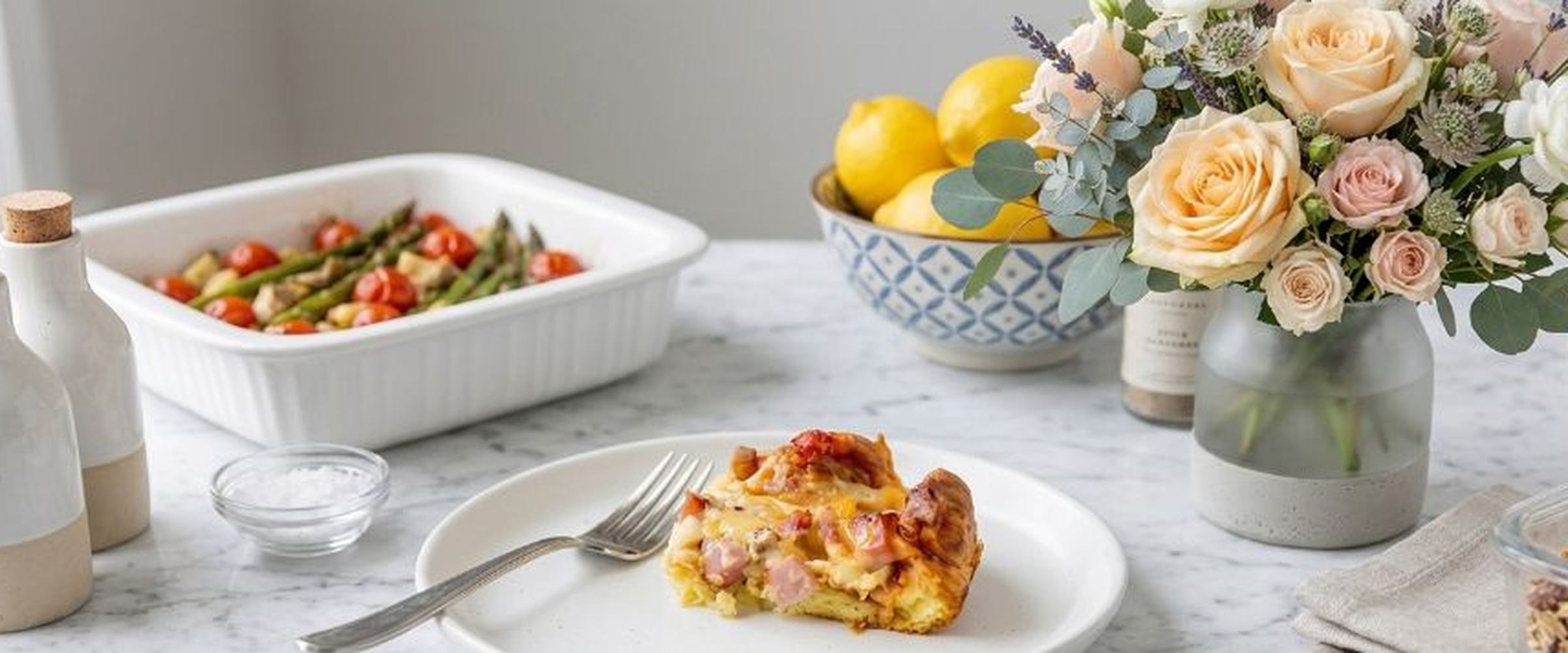 Close up image of the breakfast bake made with McLeans sausage & mini ham