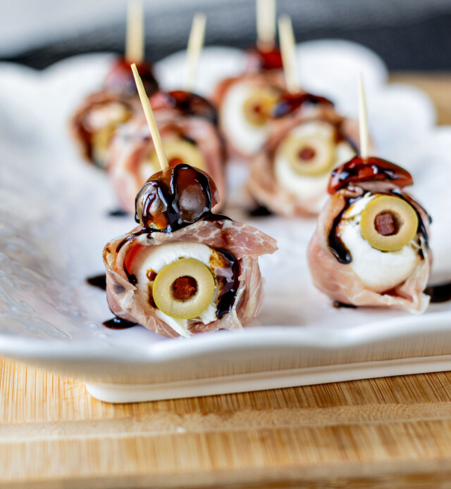 Close-up image of a spooky eyebites for Halloween.