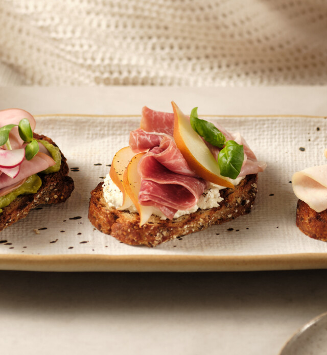 A close-up image of a crostini