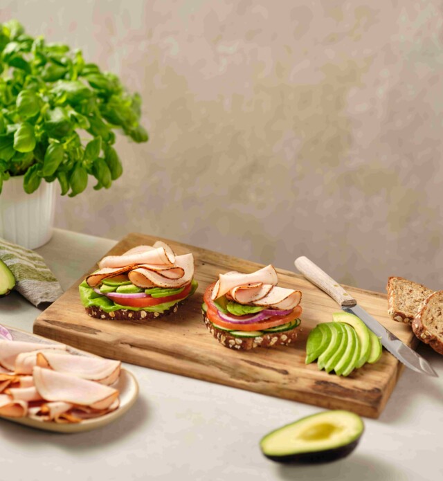 Close-up of a turkey sandwich