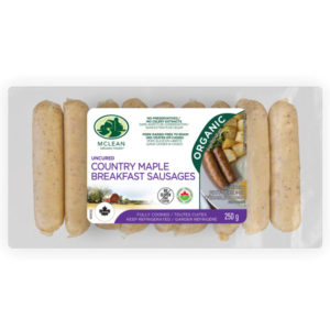 McLean Meats - Organic Country Maple Pork Breakfast Sausages