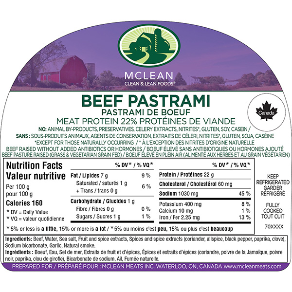 Beef Pastrami - McLean Meats - Clean Deli Meat & Healthy Meals